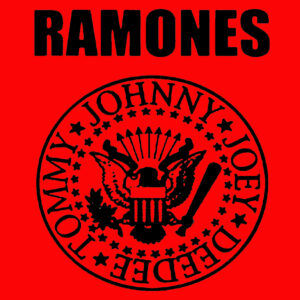 Parche rojo RAMONES logo 7x7