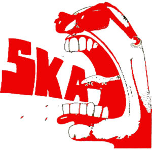 Parche blanco SKA CABEZA ROJA
